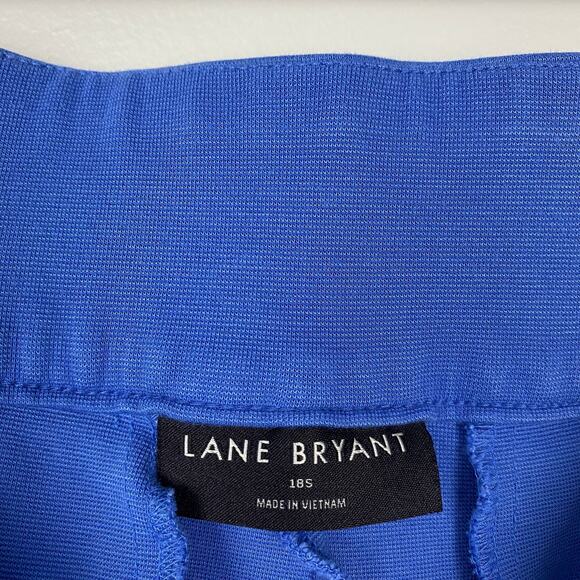 Lane Bryant Ponte Straight Leg Pant Pull On Blue Full Length Work Size 18 Short - Picture 9 of 11
